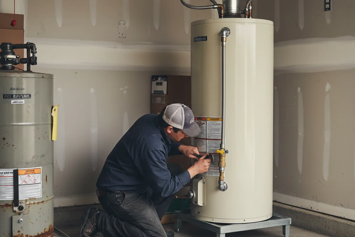 Water heater and shutoff valve replacement in Eden