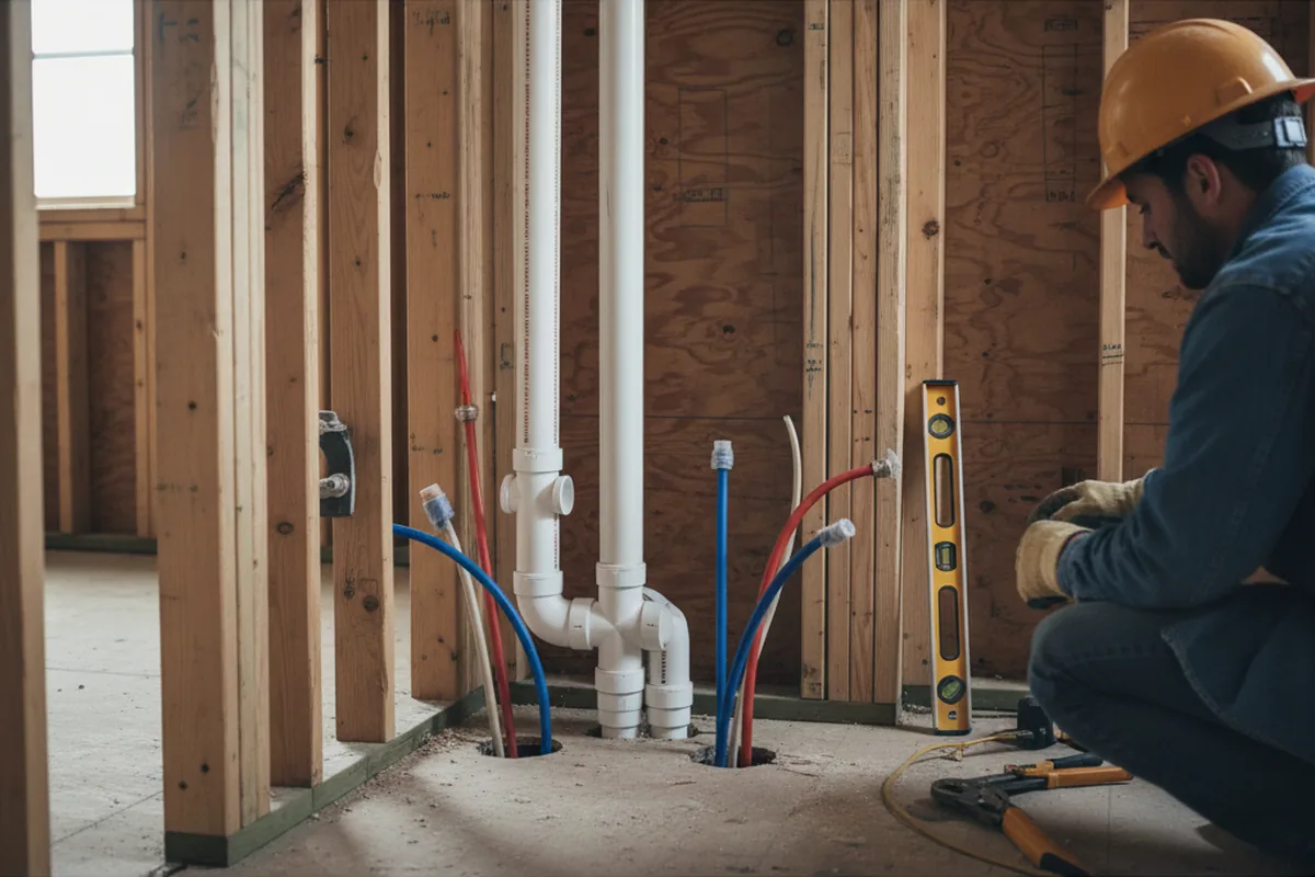 Drain and supply rough-in during Garbage Disposal Repair in Eden